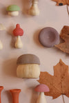 Set van 10 handgemaakte en handgeschilderde houten paddenstoelen van Nukuu
