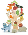 Houten dieren stapelen in boom met de stapelaar Woud van Tender Leaf Toys